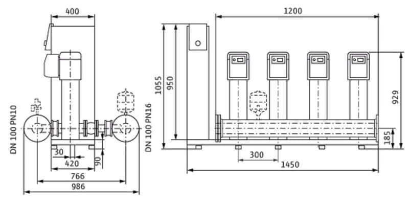 Stacja podnoszenia ciśnienia Wilo-SiBoost Smart 4 Helix VE1603/3kW