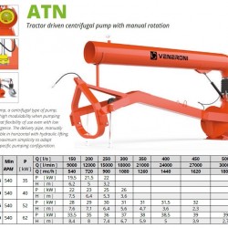 Veneroni ATN 25/540, 6m, 900 m3/h Pompe irigare do ciągnika kołowego z WOM do melioracji
