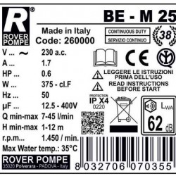 BE-M 25 pompa do wody, wina, mleka, octu