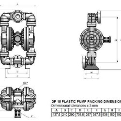 Pompa pneumatyczna membranowa DP 15 PVDF/T