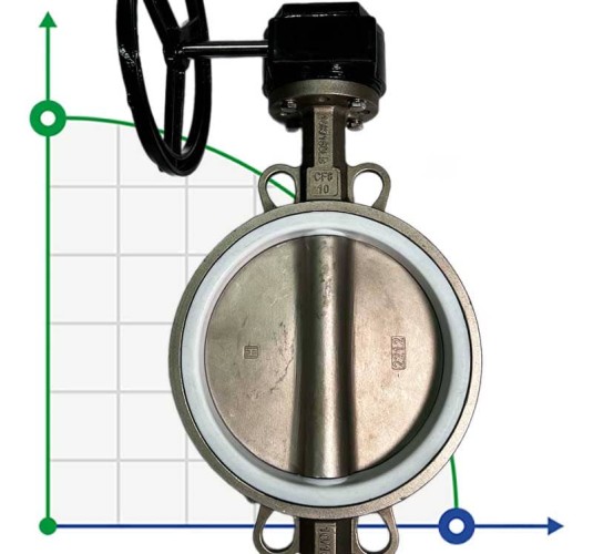 PN16 DN250 Zawór Motylkowy, korpus i tarcza wykonane ze stali nierdzewnej AISI 304, gniazdo PTFE