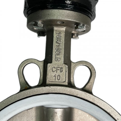 PN16 DN250 Zawór Motylkowy, korpus i tarcza wykonane ze stali nierdzewnej AISI 304, gniazdo PTFE