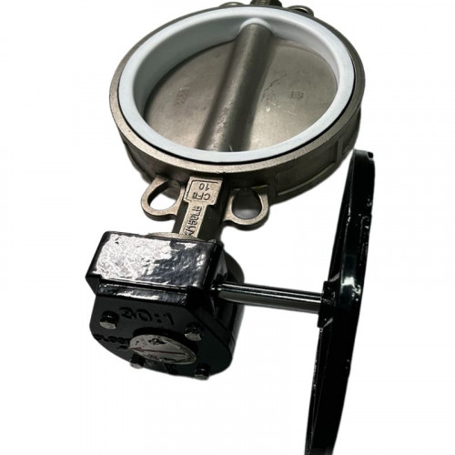 PN16 DN250 Zawór Motylkowy, korpus i tarcza wykonane ze stali nierdzewnej AISI 304, gniazdo PTFE