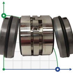Podwójne uszczelnienie mechaniczne R-M010D 48, CAR/SIC/CAR/SIC, EPDM, 304