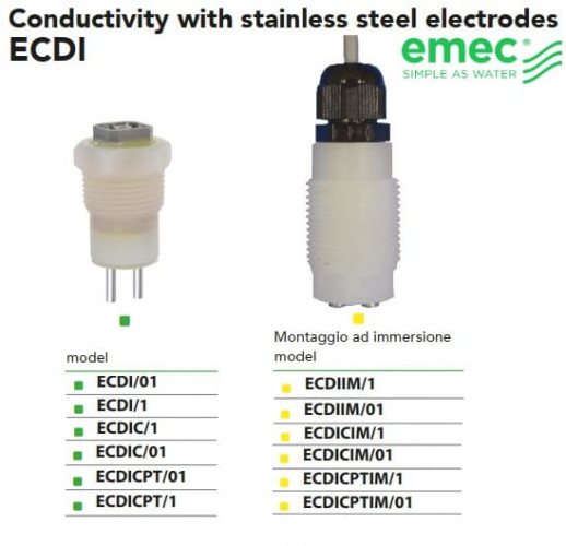 Czujnik przewodności z elektrodami ze stali nierdzewnej serii EMEC ECDI