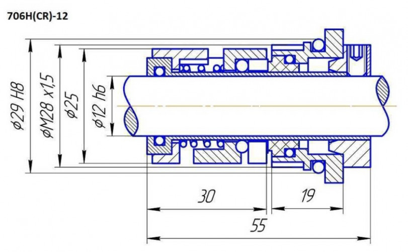 Uszczelnienie pompy Grundfos R-706H(CR) 22, SIC/SIC, VITON, 316
