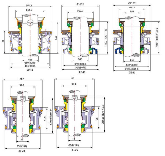 Uszczelnienie pompy FLYGT R-FL.XE 45, TC/TC/TC/TC, VITON, 304/All