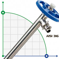 Część pompująca (rura) pompy beczkowej FLUIMAC NETTUNE z AISI 316 (wał AISI 316), 700 mm, Ø41 mm