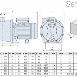 Pompa samozasysająca ze stali nierdzewnej JX/150, 1,1 kW, 4,5 m3/h, 59m, 380V/T, AISI 304 (EBARA JEX)