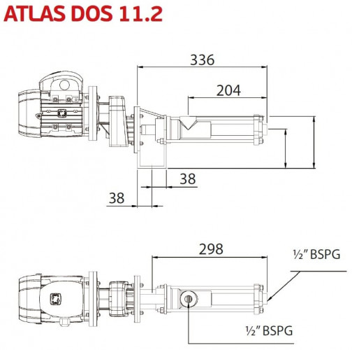 Śrubowa pompa dozująca ATLAS DOS 11.2-01-0.35 HP-3.40-2800-63-A-EPDM