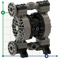 Pneumatyczna pompa membranowa PHOENIX P400 PP SANTOPRENE+PTFE, 380 l/min do kwasu fluorowodorowego