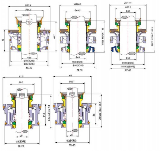 Uszczelnienie pompy FLYGT R-FL.XE 60, TC/TC/TC/TC, VITON, 304/All