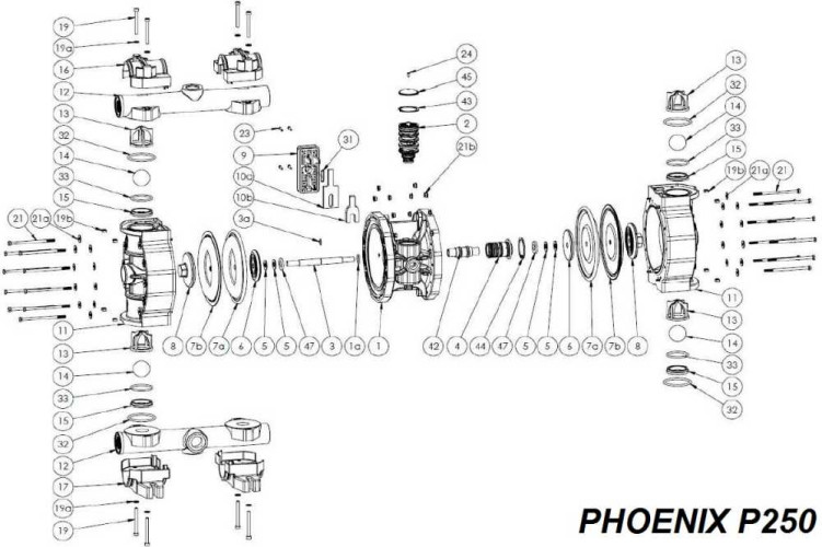 Membrana o-ring, POM-c, PHOENIX P65, P100, P101, P160, P250