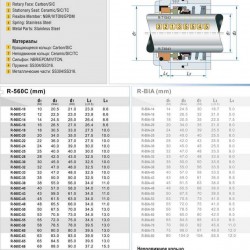 Uszczelnienie pompy R-560C 40, CAR/SIC, EPDM, 304, T1S43