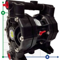 Pneumatyczna pompa membranowa do koagulantu PHOENIX P55 PVDF SANTOPRENE+PTFE, 55 l/min