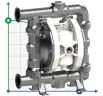 PF0120 Pompa standardowa do żywności FDA FLUIMAC PHOENIX FOOD AISI316 HYTREL+PTFE, 120 l/min pneumatyczna pompa membranowa