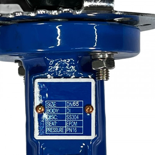 PN16 DN65 Zasuwa motylkowa, korpus żeliwny, tarcza AISI 304, gniazdo EPDM