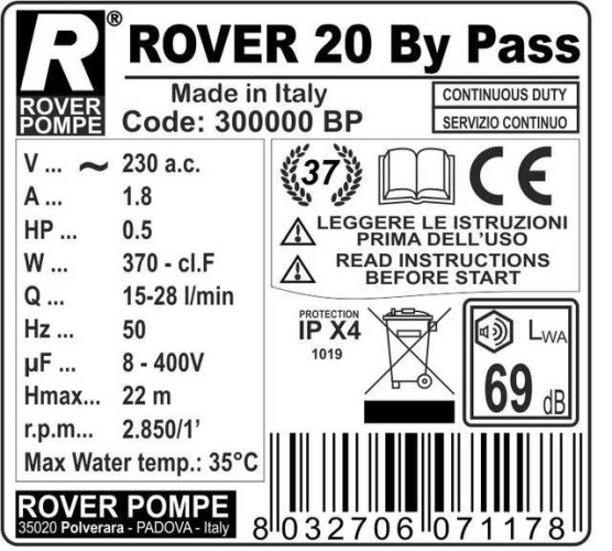 ROVER 20 By-Pass pompa cieczowo-pierścieniowa