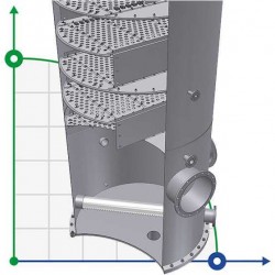 Płyta zaworowa AISI 304,800 mm z promotorami do dystrybucji przepływu