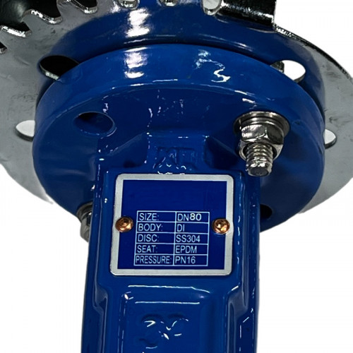 PN16 DN80 Zasuwa motylkowa, korpus żeliwny, tarcza AISI 304, gniazdo EPDM