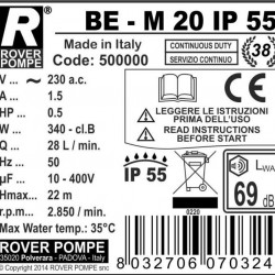 BE-M 20 IP55 pompa pierścieniowa cieczy