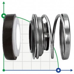 Uszczelnienie mechaniczne (dławica) silnika R-110 15, H, CAR/CER, VITON, 304