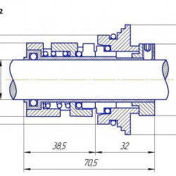 Uszczelnienie pompy Grundfos R-706H(CR) 22, SIC/SIC, VITON, 304