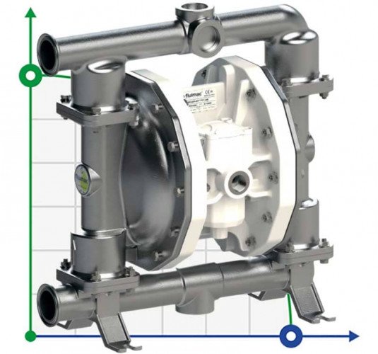 PF0170 pompa spożywcza FDA FLUIMAC PHOENIX FOOD AISI316, 170 l/min pneumatyczna pompa membranowa
