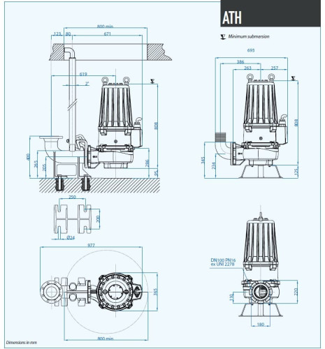 Dreno pompa ATH-EX 100-2/400 z wirnikiem odśrodkowym dwukanałowym