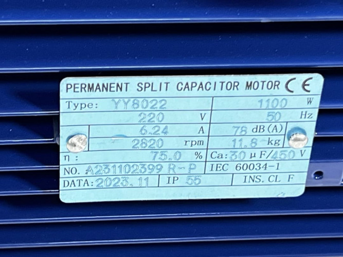 Pompa do mycia warzyw, owoców, mięsa, ryb BK150D, 1.1kW, AISI304, 220V/50Hz, 2900 z otwartym wirnikiem