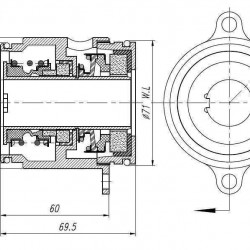 Uszczelnienie pompy Grundfos R-706K 22, SIC/SIC/SIC/SIC, EPDM, 304
