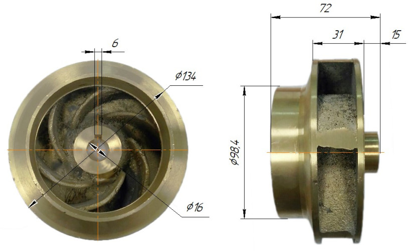 Wirnik do pompy 1000931 JL-100-10