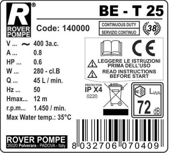 BE-T 25 pompa cieczowo-pierścieniowa