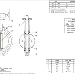 PN16 DN200 Zasuwa motylkowa, korpus żeliwny, tarcza AISI 304, gniazdo EPDM