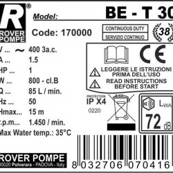 BE-T 30 pompa cieczowo-pierścieniowa do wody, wina
