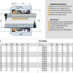Uszczelnienie pompy R-104A 20, CAR/CER, EPDM, 304