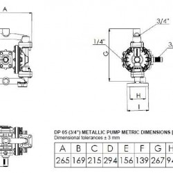 Pompa membranowa pneumatyczna DPX 05 AL/SN - AL/N - AL/B