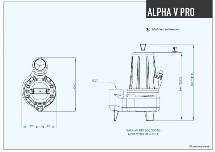 Pompa zanurzeniowa Dreno ALPHA V PRO 50-2/060 T z wirnikiem wirującym