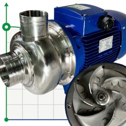 Pompa z otwartym wirnikiem BK400, 3,0kW, AISI304, 380V/50Hz, 2900