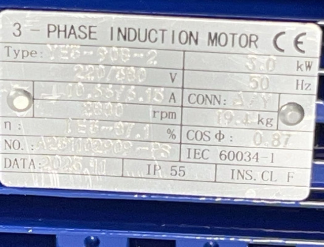 Pompa z otwartym wirnikiem BK400, 3,0kW, AISI304, 380V/50Hz, 2900