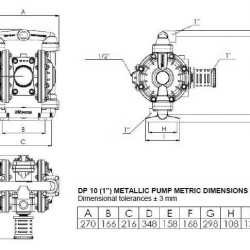 Pompa membranowa pneumatyczna DPX 10 AL/SN - AL/N - AL/B