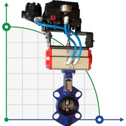 DN 80 Zawór Motylkowy z uszczelką EPDM i siłownikiem pneumatycznym, pozycjoner YT-1000 10P1, wejście 4-20mA