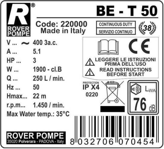 BE-T 50 pompa cieczowo-pierścieniowa do octu