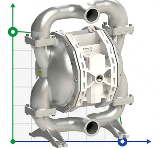 PF0700 Pneumatyczna pompa membranowa FDA do żywności FLUIMAC PHOENIX FOOD AISI316, 700 l/min