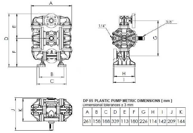 Pompa pneumatyczna membranowa DP 05 PVDF/V