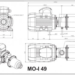 Pompa śrubowa ze stali nierdzewnej do pompowania oliwy z oliwek LIVERANI MO-I 49 MF 0,55 kW, 1400 obr./min, 220 V