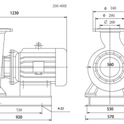 BGW 200-400(I) (400/50), 75kW, 1480 odśrodkowa pompa pozioma