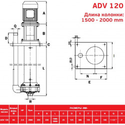 ADV 120/ΡΡ/2000/2HP/2800/BSP pionowy pompa odśrodkowa