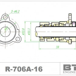 Uszczelnienie mechaniczne do pompy kartridżowej Grundfos R-706A 16, SIC/SIC, VITON, 304
