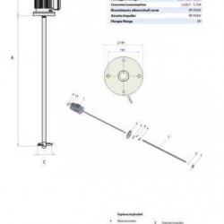 Mikser przemysłowy E-800-4 230V 1f., 80cm PVDF